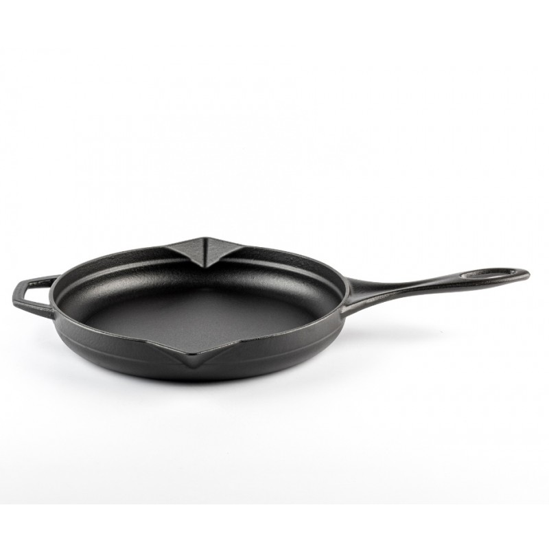 Smaltovaná litinová pánev Hosse, Black Onyx, Ф24cm | Plochá litinová pánev | Litinová pánev |