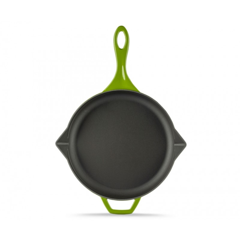 Smaltovaná litinová pánev Hosse, Bamboo, Ф28cm | Plochá litinová pánev | Litinová pánev |