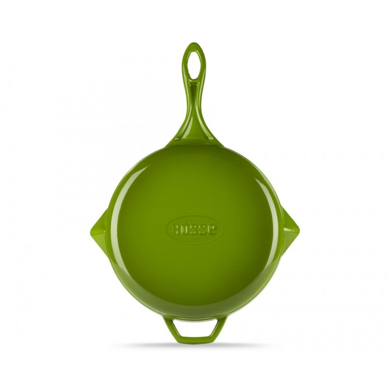 Smaltovaná litinová pánev Hosse, Bamboo, Ф28cm | Plochá litinová pánev | Litinová pánev |