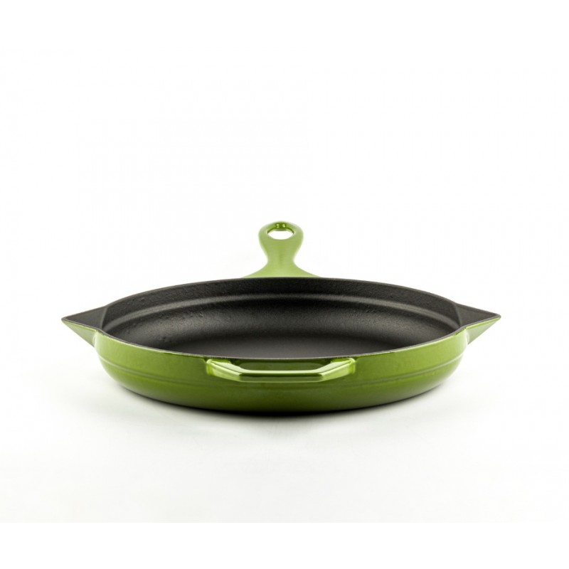 Smaltovaná litinová pánev Hosse, Bamboo, Ф28cm | Plochá litinová pánev | Litinová pánev |