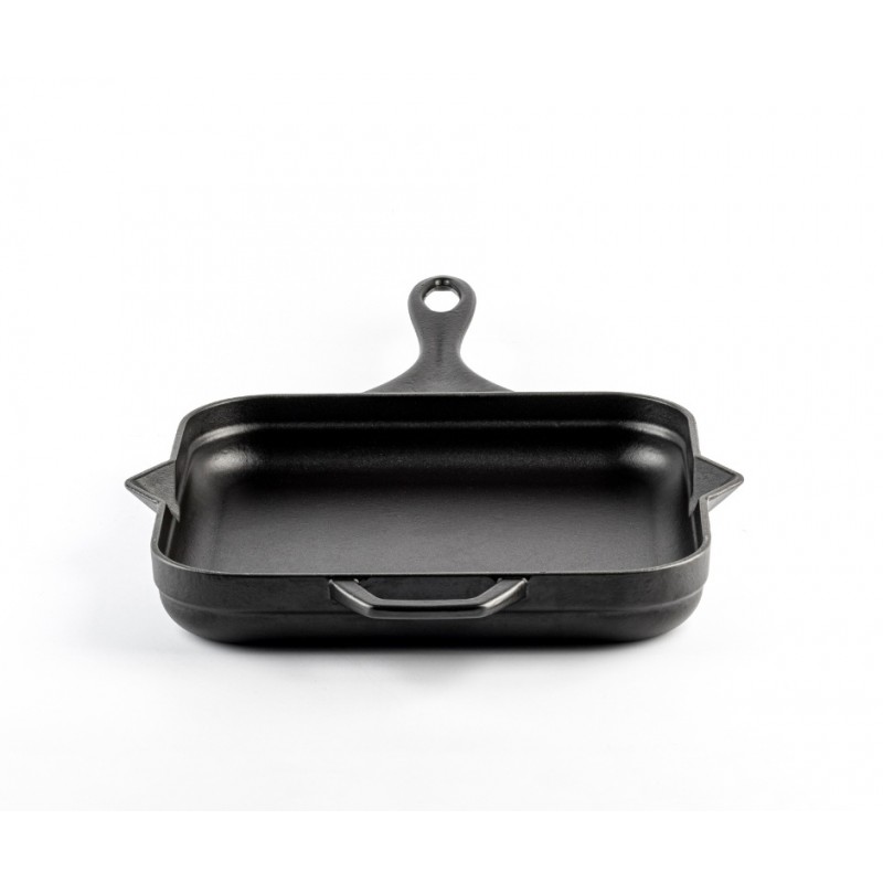Smaltovaná litinová pánev Hosse, Black Onyx, 28x28cm | Plochá litinová pánev | Litinová pánev |