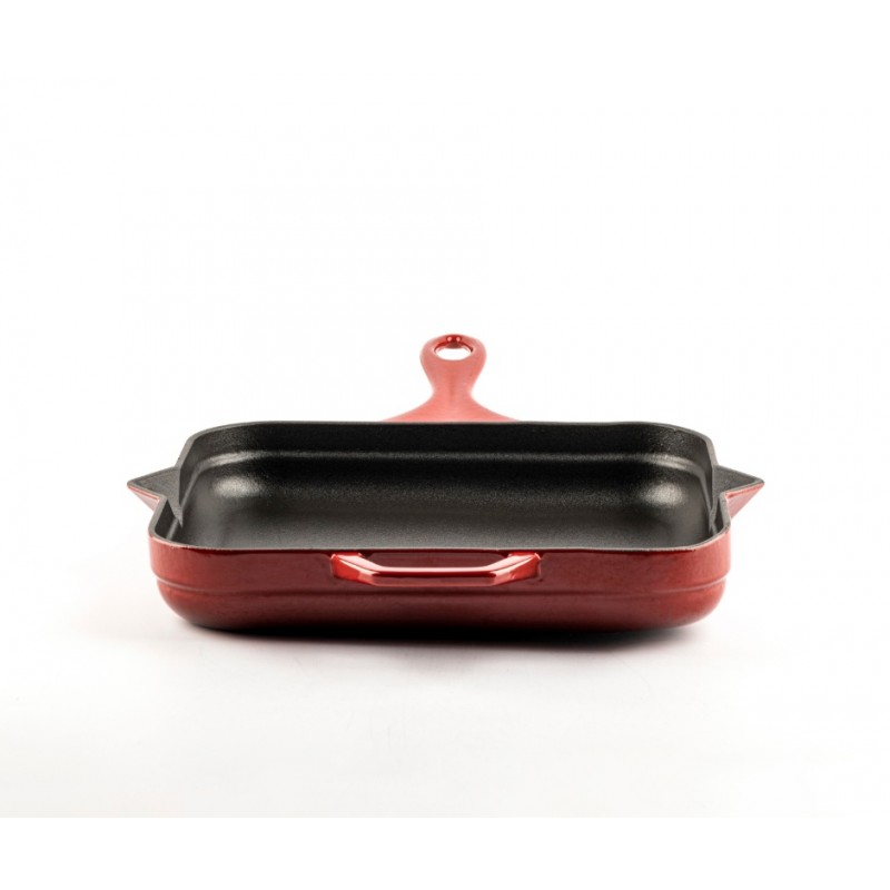 Smaltovaná litinová pánev Hosse, Rubin, 28x28cm | Plochá litinová pánev | Litinová pánev |