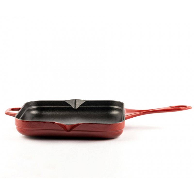 Smaltovaná litinová pánev Hosse, Rubin, 28x28cm | Plochá litinová pánev | Litinová pánev |