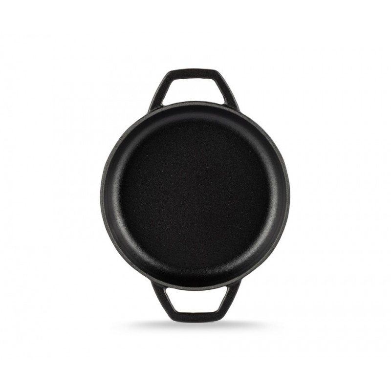 Smaltovaná litinová pánev se dvěma úchyty Hosse, Black Onyx, Ф16cm | Plochá litinová pánev | Litinová pánev |