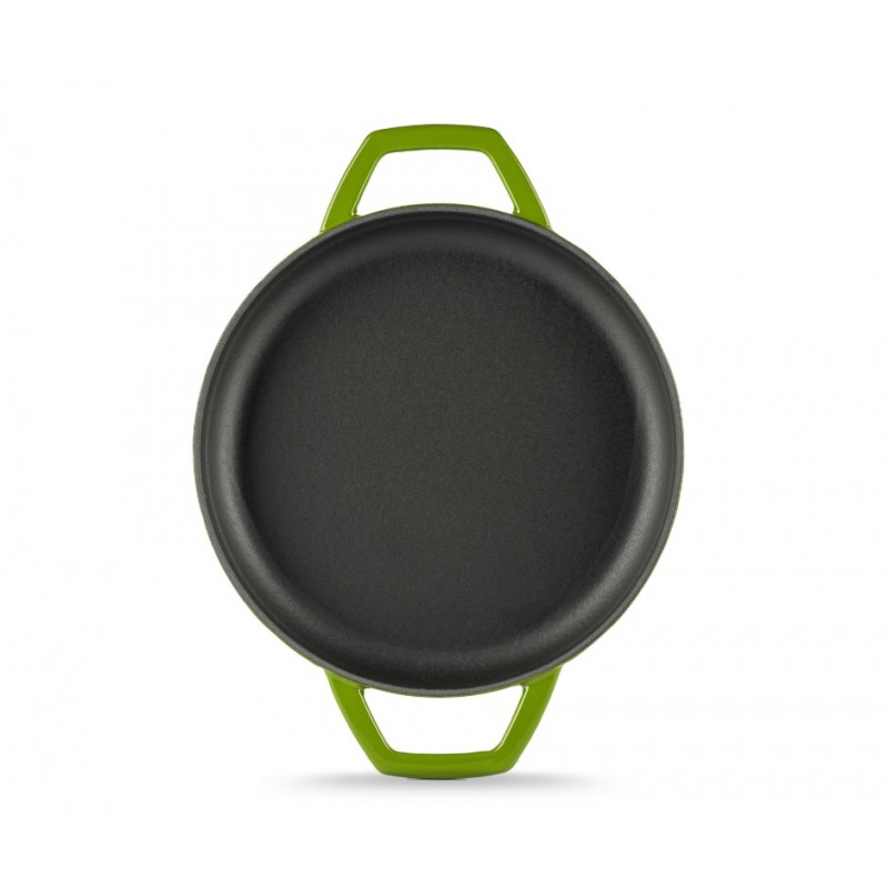 Smaltovaná litinová pánev se dvěma úchyty Hosse, Bamboo, Ф22cm | Plochá litinová pánev | Litinová pánev |