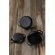 Smaltovaná litinová pánev se dvěma úchyty Hosse, Black Onyx, Ф19cm | Plochá litinová pánev | Litinová pánev |