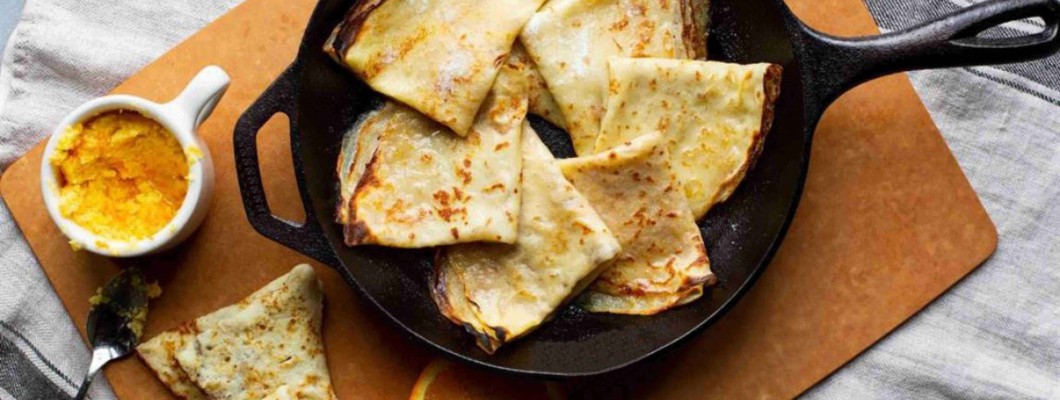 Palačinky s pomerančovým máslem a brandy